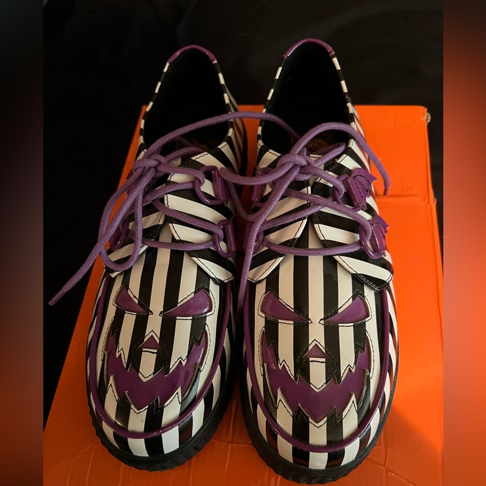 Strange Cvlt Krypt Scary Jack striped creeper shoes